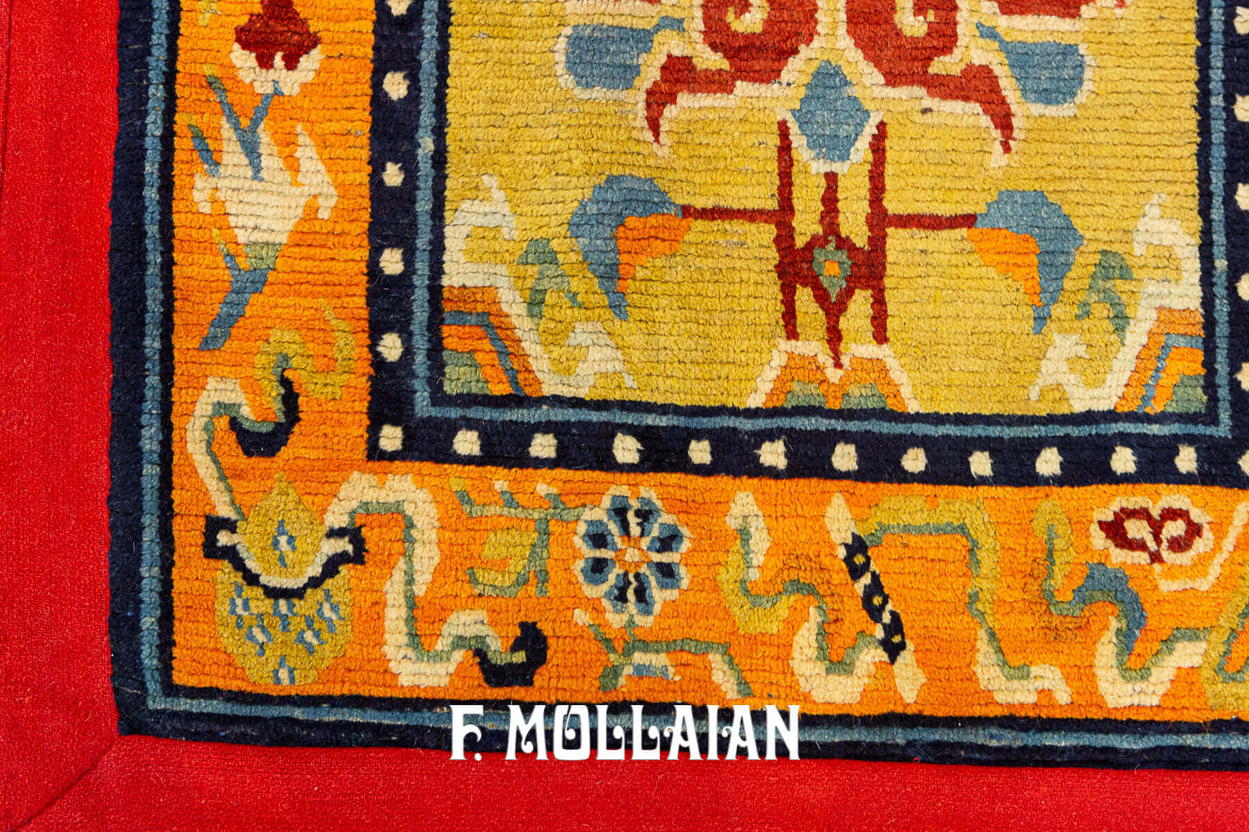 Small multi-color Tibetan Antique Decorative Rug n°:29129622